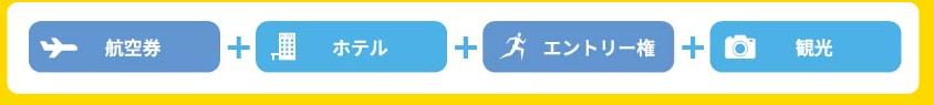 航空券＋ホテル＋エントリー権＋観光